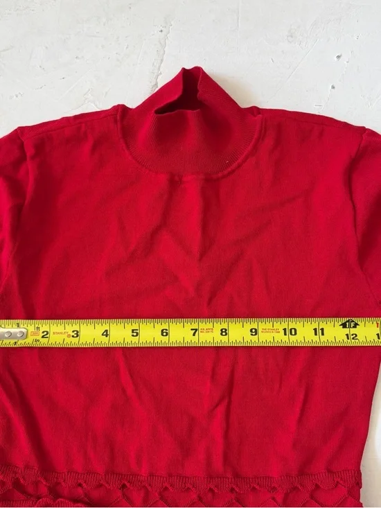 MUSE BY MARCHESA Calla Knitted Lycra Mock Neck Layered Tiered Ruffle Dress XS - Picture 9 of 10